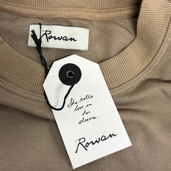 Rowan Ellis Contour Tank Sleeveless Slit Cotton Midi Dress in Stone Beige S NWT - Picture 10 of 11